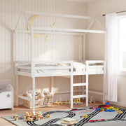 Kinderbedhuisje massief grenenhout wit 217x95,5x159 cm