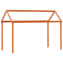 Kinderbedhuisje 217x85,5x154 cm massief grenenhout wasbruin