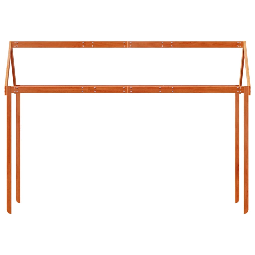 Kinderbedhuisje 217x85,5x154 cm massief grenenhout wasbruin