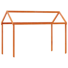 Kinderbedhuisje 207x80,5x151,5 cm massief grenenhout wasbruin