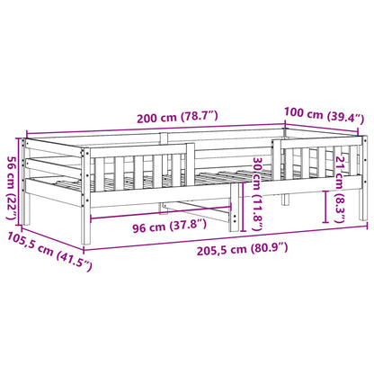 Bedframe massief grenenhout 100x200 cm