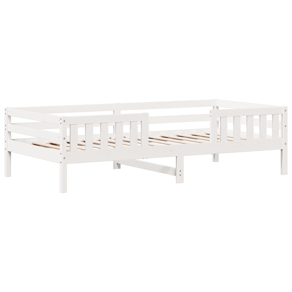Bedframe massief grenenhout wit 100x200 cm