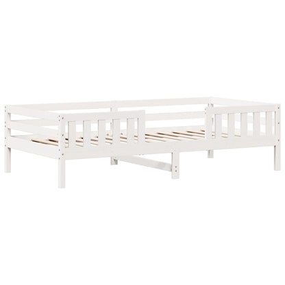 Bedframe massief grenenhout wit 100x200 cm