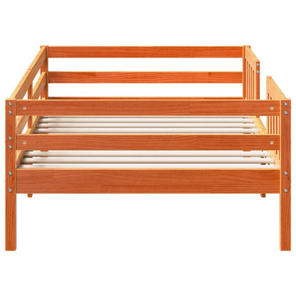 Bedframe massief grenenhout wasbruin 100x200 cm