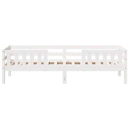 Bedframe massief grenenhout wit 90x200 cm
