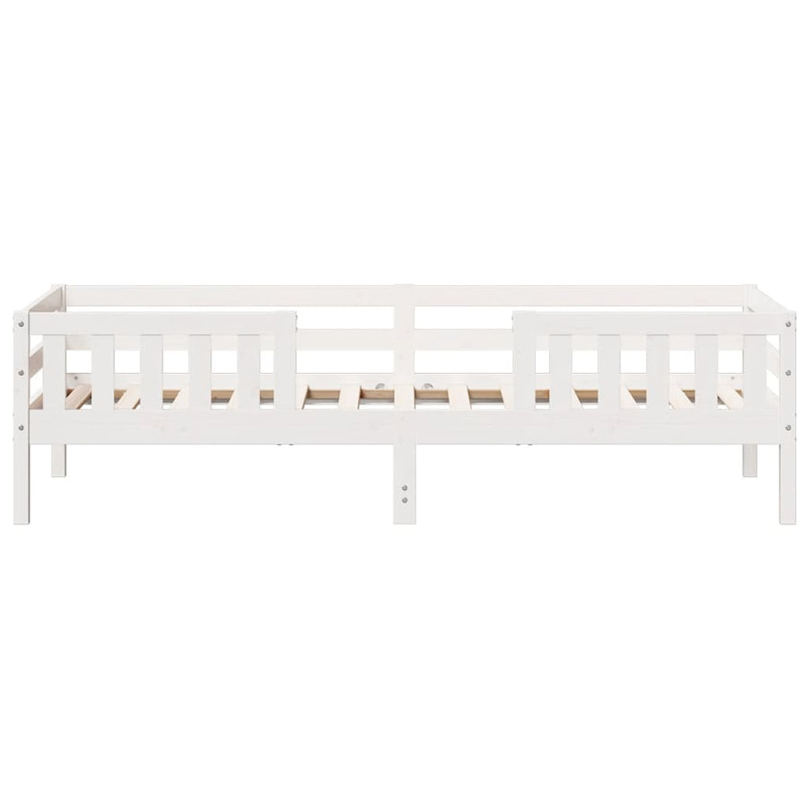 Bedframe massief grenenhout wit 90x200 cm