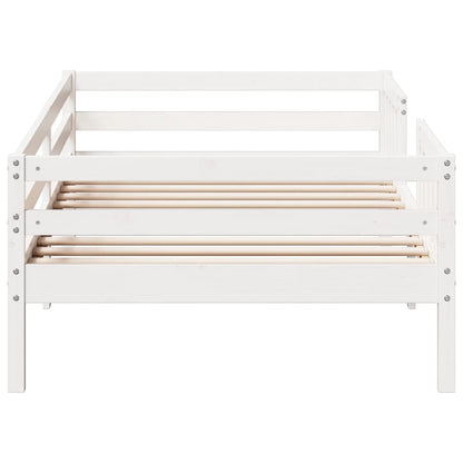 Bedframe massief grenenhout wit 90x200 cm