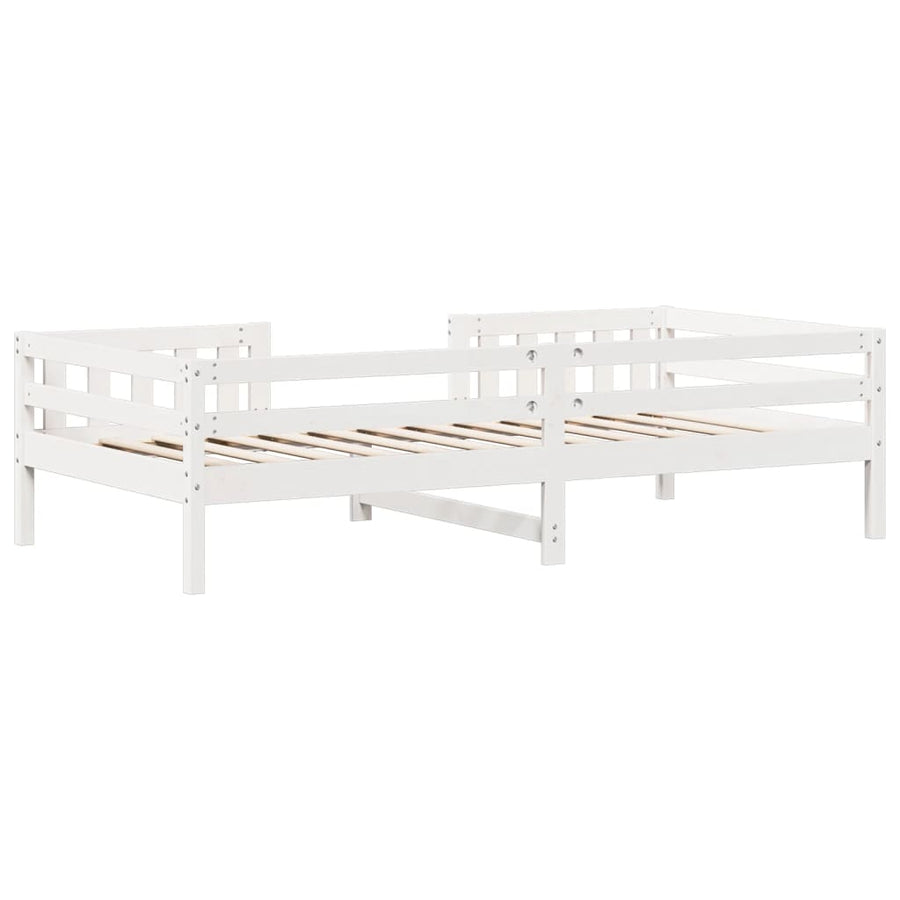 Bedframe massief grenenhout wit 90x200 cm