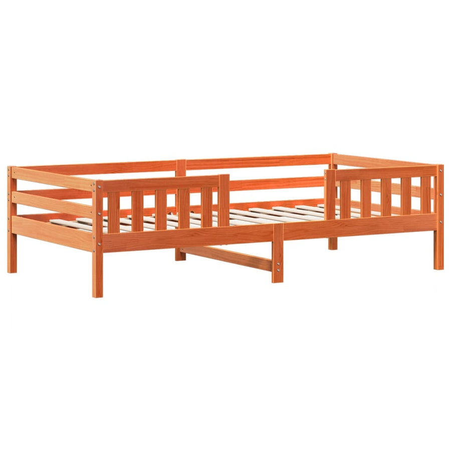 Bedframe massief grenenhout wasbruin 90x200 cm