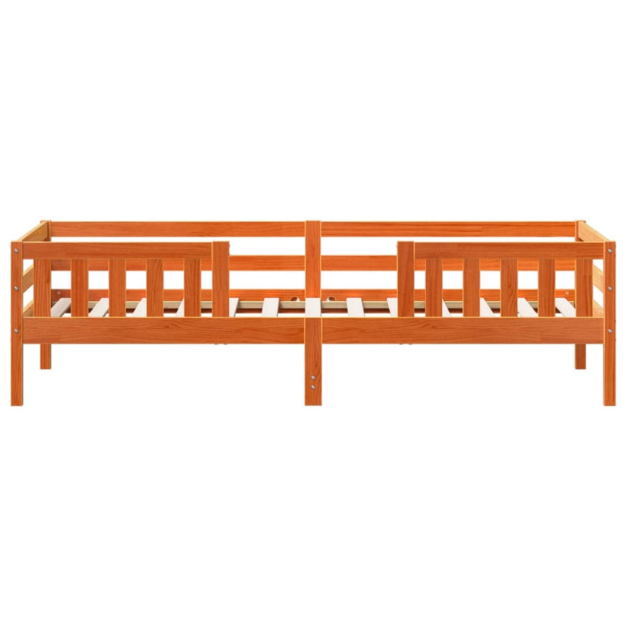 Bedframe massief grenenhout wasbruin 80x200 cm