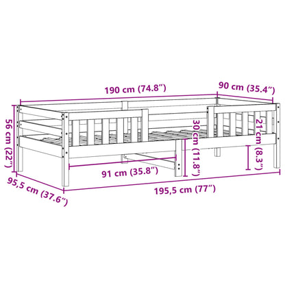 Bedframe 90x190 cm massief grenenhout