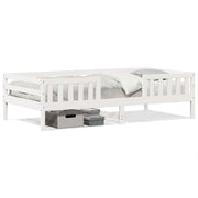 Bedframe massief grenenhout wit 90x190 cm