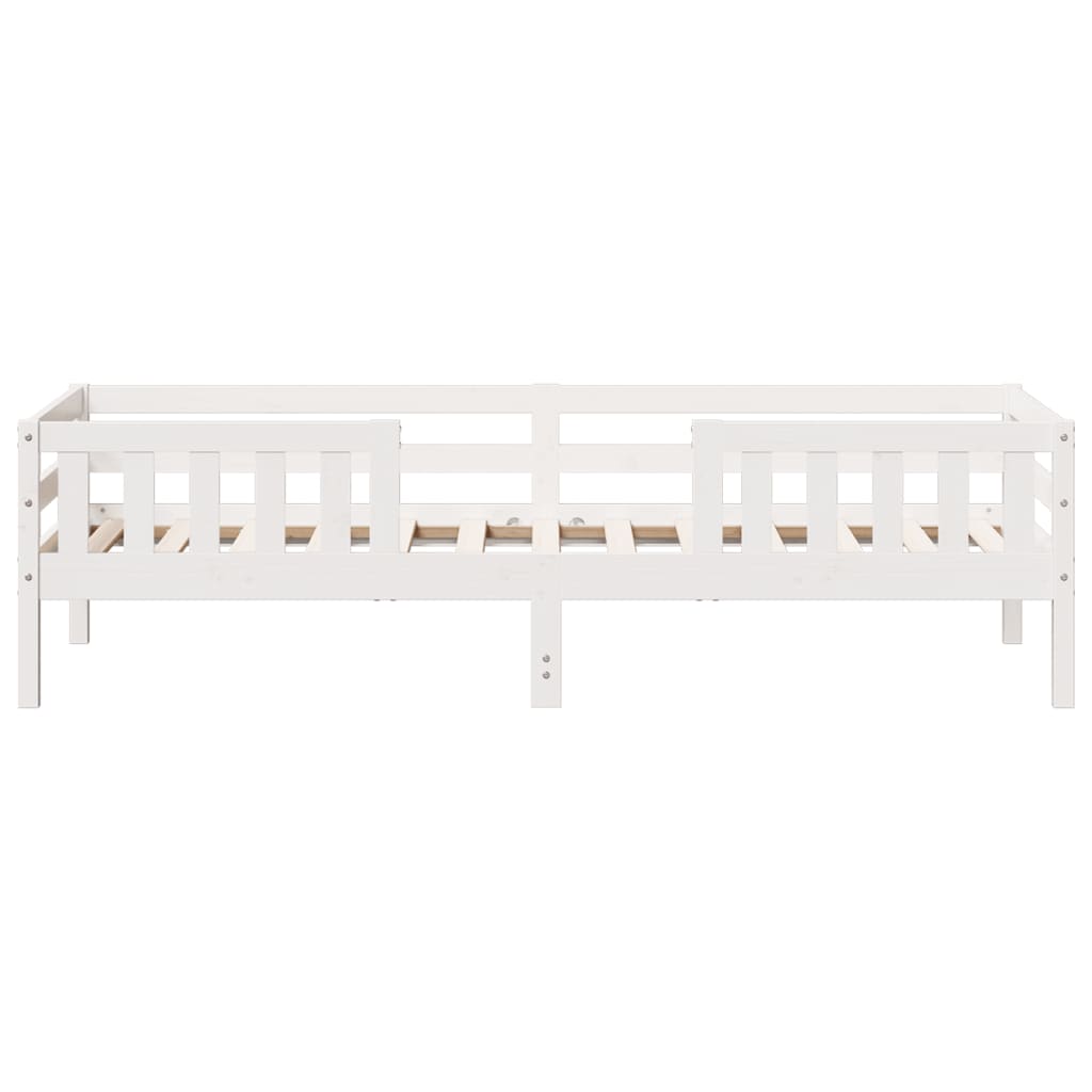 Bedframe massief grenenhout wit 75x190 cm