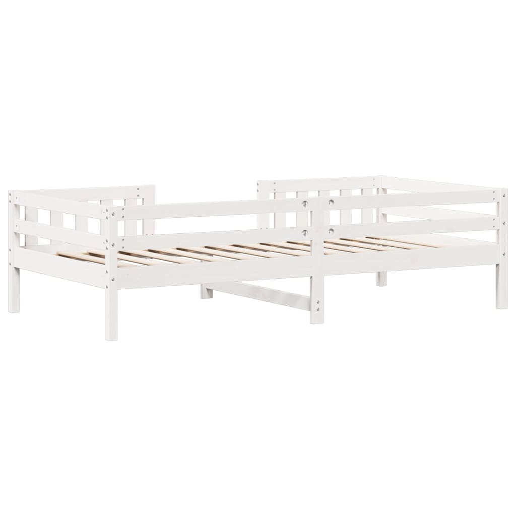 Bedframe massief grenenhout wit 75x190 cm