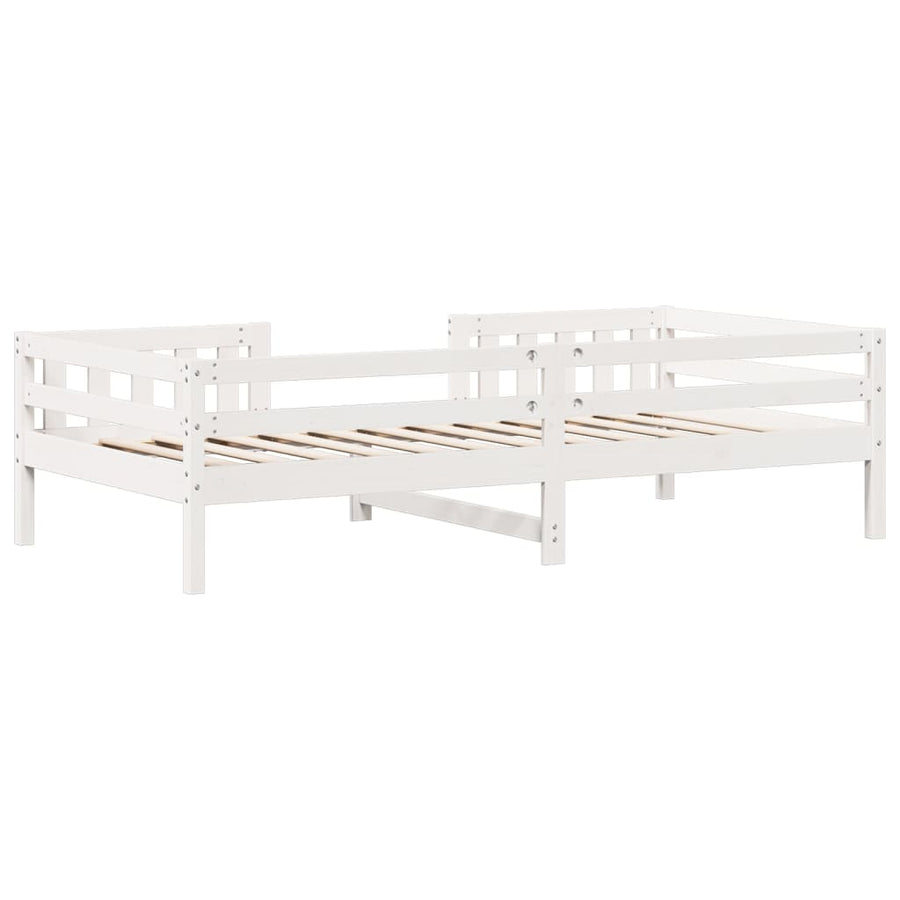Bedframe massief grenenhout wit 75x190 cm