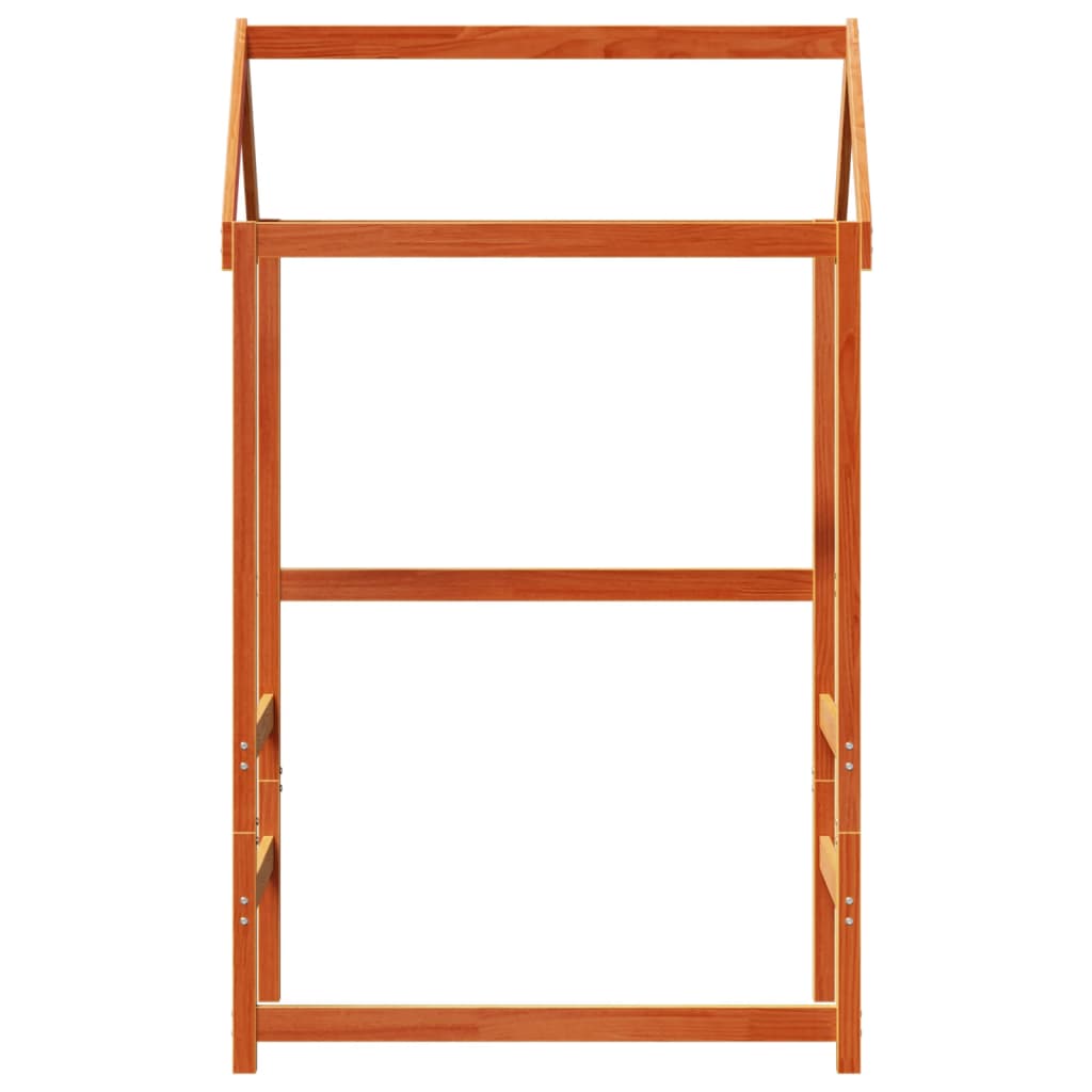 Kinderbedhuisje 118x70x176,5 cm massief grenenhout wasbruin