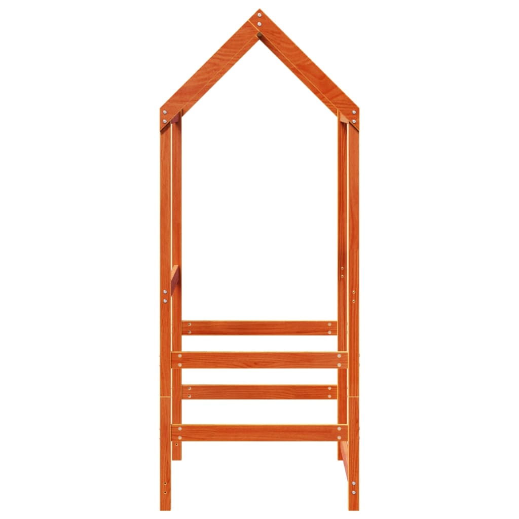 Kinderbedhuisje 118x70x176,5 cm massief grenenhout wasbruin
