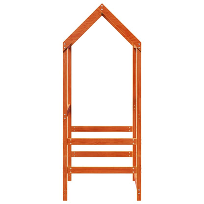 Kinderbedhuisje 118x70x176,5 cm massief grenenhout wasbruin