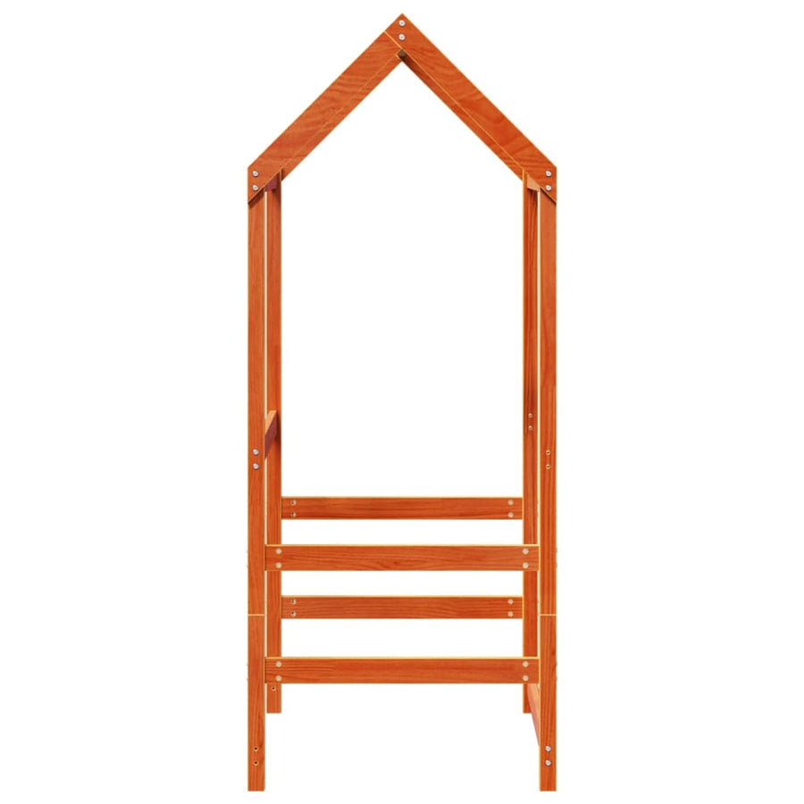 Kinderbedhuisje 118x70x176,5 cm massief grenenhout wasbruin