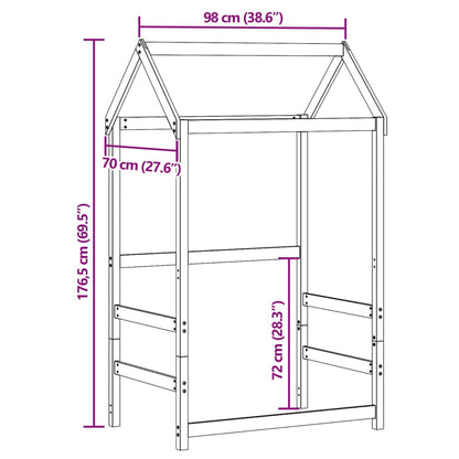 Kinderbedhuisje 98x70x176,5 cm massief grenenhout