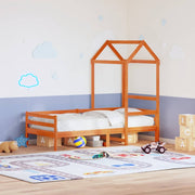 Kinderbedhuisje massief grenenhout 98x70x176,5 cm wasbruin