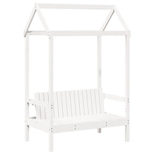 Bank met dak 117,5x70x176,5 cm massief grenenhout wit