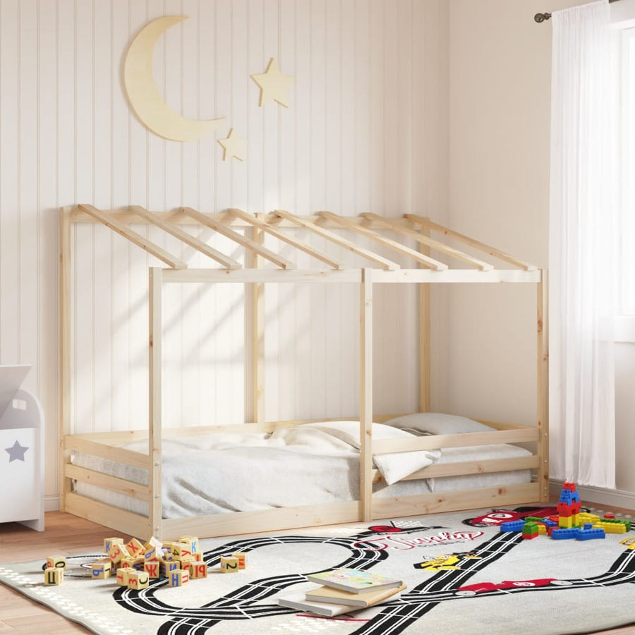 Kinderbed met bedhuis 100x200 cm massief grenenhout