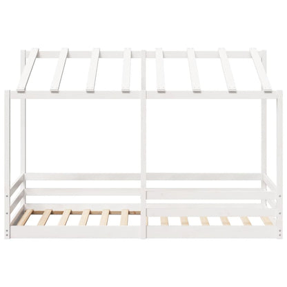 Kinderbed met bedhuis 100x200 cm massief grenenhout wit