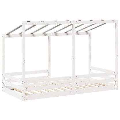 Kinderbed met bedhuis 100x200 cm massief grenenhout wit