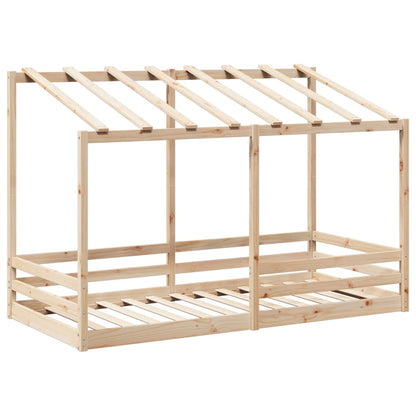 Kinderbed met bedhuis 90x200 cm massief grenenhout