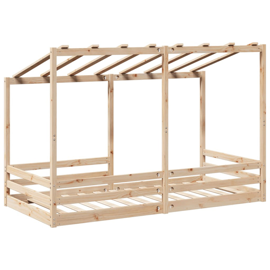 Kinderbed met bedhuis 90x200 cm massief grenenhout