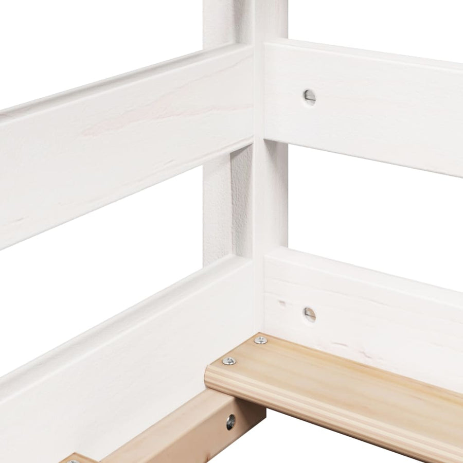 Kinderbed met bedhuis 90x200 cm massief grenenhout wit