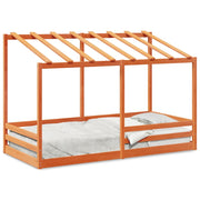 Kinderbed bedhuis 90x200 cm massief grenenhout wasbruin