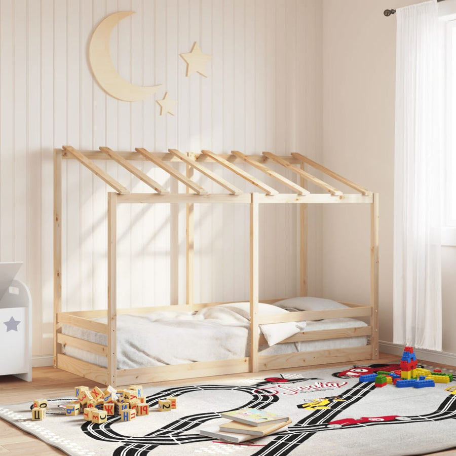Kinderbed met bedhuis 90x190 cm massief grenenhout