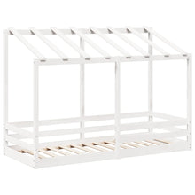 Kinderbed met bedhuis 90x190 cm massief grenenhout wit