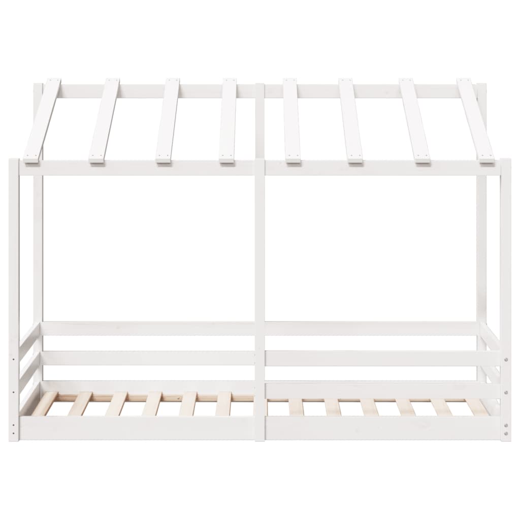 Kinderbed met bedhuis 90x190 cm massief grenenhout wit