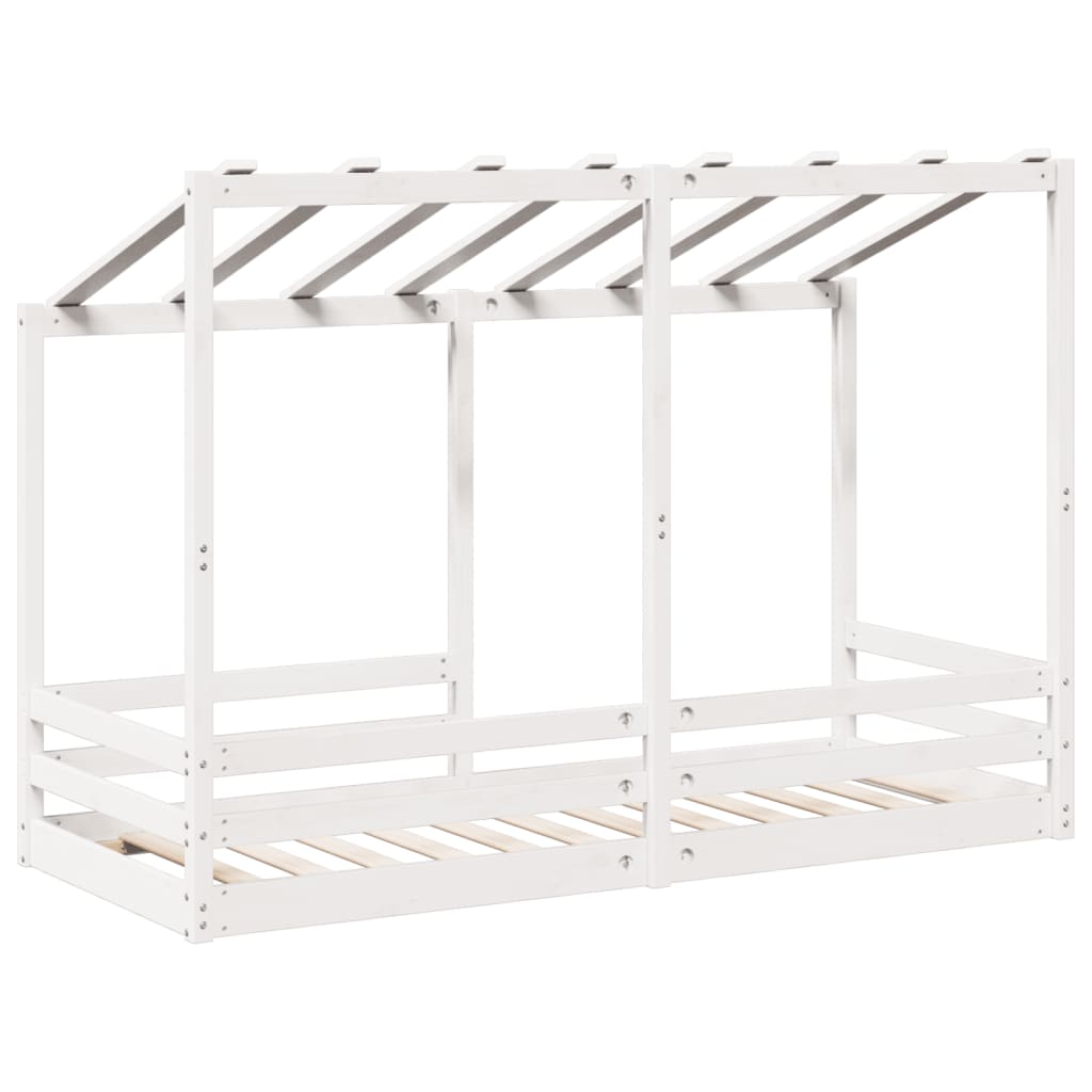 Kinderbed met bedhuis 90x190 cm massief grenenhout wit