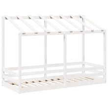 Kinderbed met bedhuis 75x190 cm massief grenenhout wit