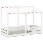 Kinderbed met bedhuis 75x190 cm massief grenenhout wit