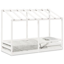 Kinderbed met bedhuis 75x190 cm massief grenenhout wit