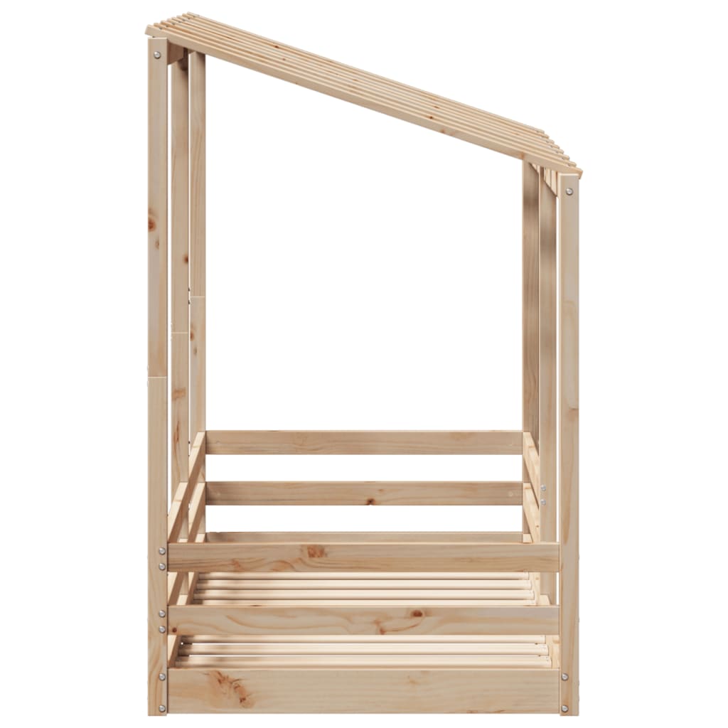 Kinderbed met bedhuis 80x160 cm massief grenenhout