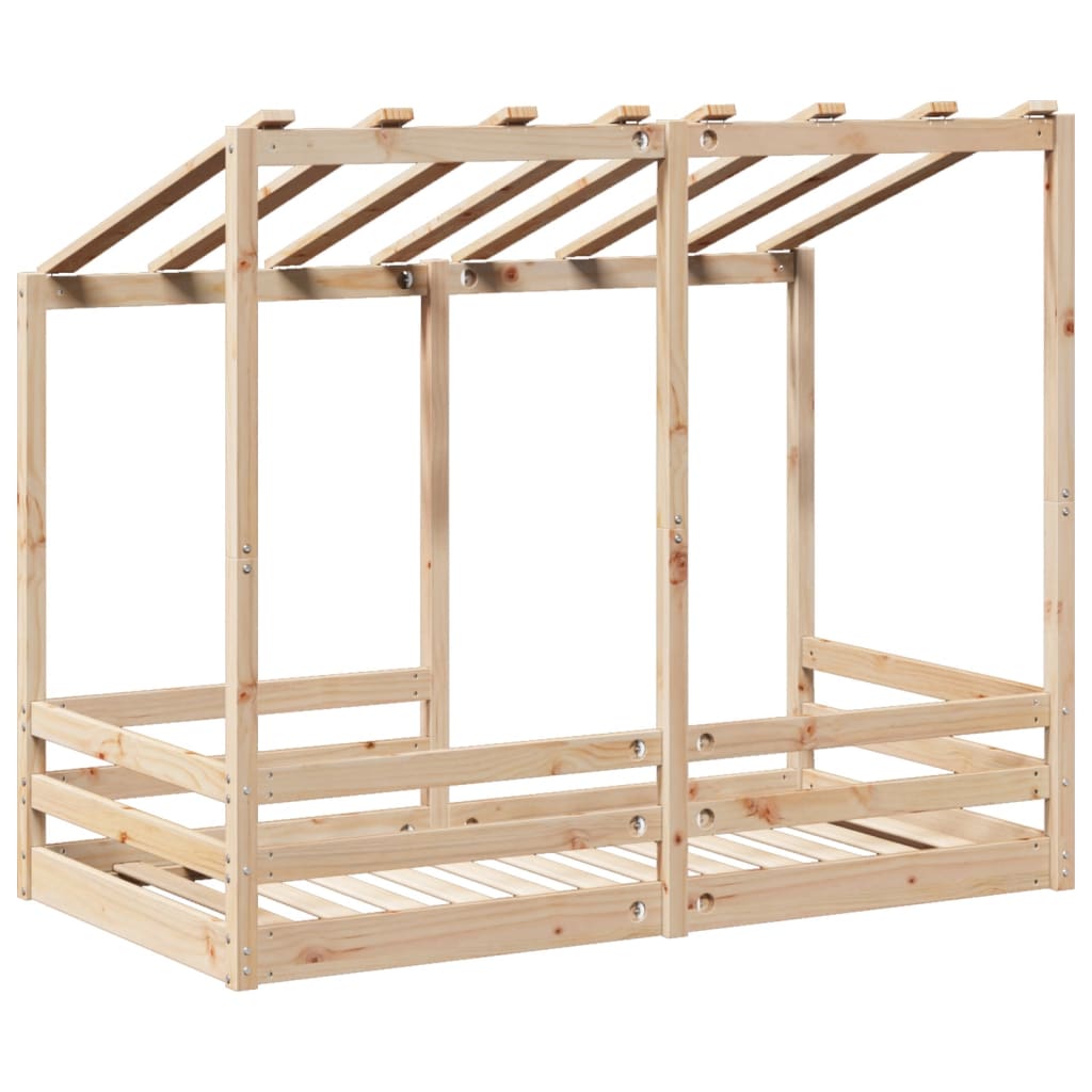 Kinderbed met bedhuis 80x160 cm massief grenenhout
