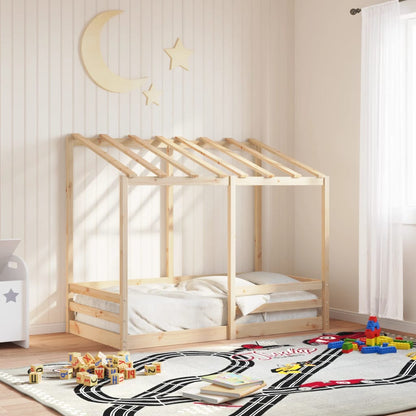 Kinderbed met bedhuis 80x160 cm massief grenenhout