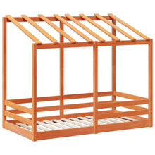 Kinderbed met bedhuis 80x160 cm massief grenenhout wasbruin
