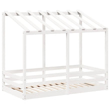 Kinderbed met bedhuis 70x140 cm massief grenenhout wit