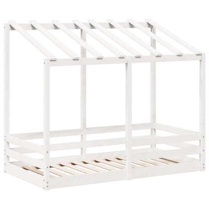 Kinderbed met bedhuis 70x140 cm massief grenenhout wit