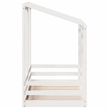 Kinderbed met bedhuis 70x140 cm massief grenenhout wit
