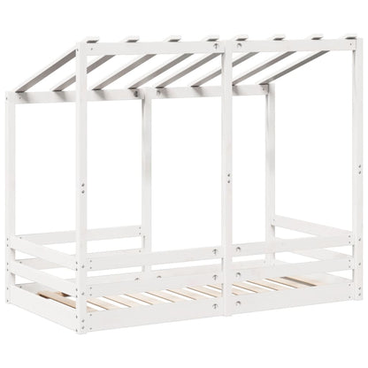 Kinderbed met bedhuis 70x140 cm massief grenenhout wit