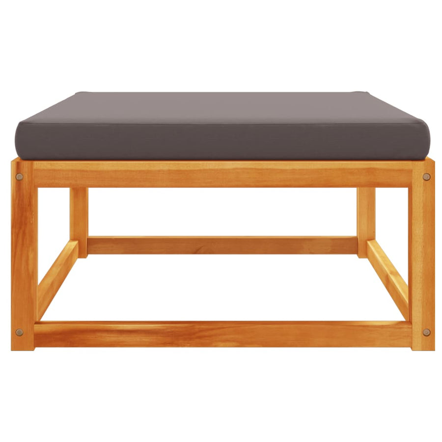 Tuinvoetenbank met kussen 65x65x29 massief acaciahout