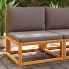 Tuinbank acaciahout grijs kussen 65x65x65 cm